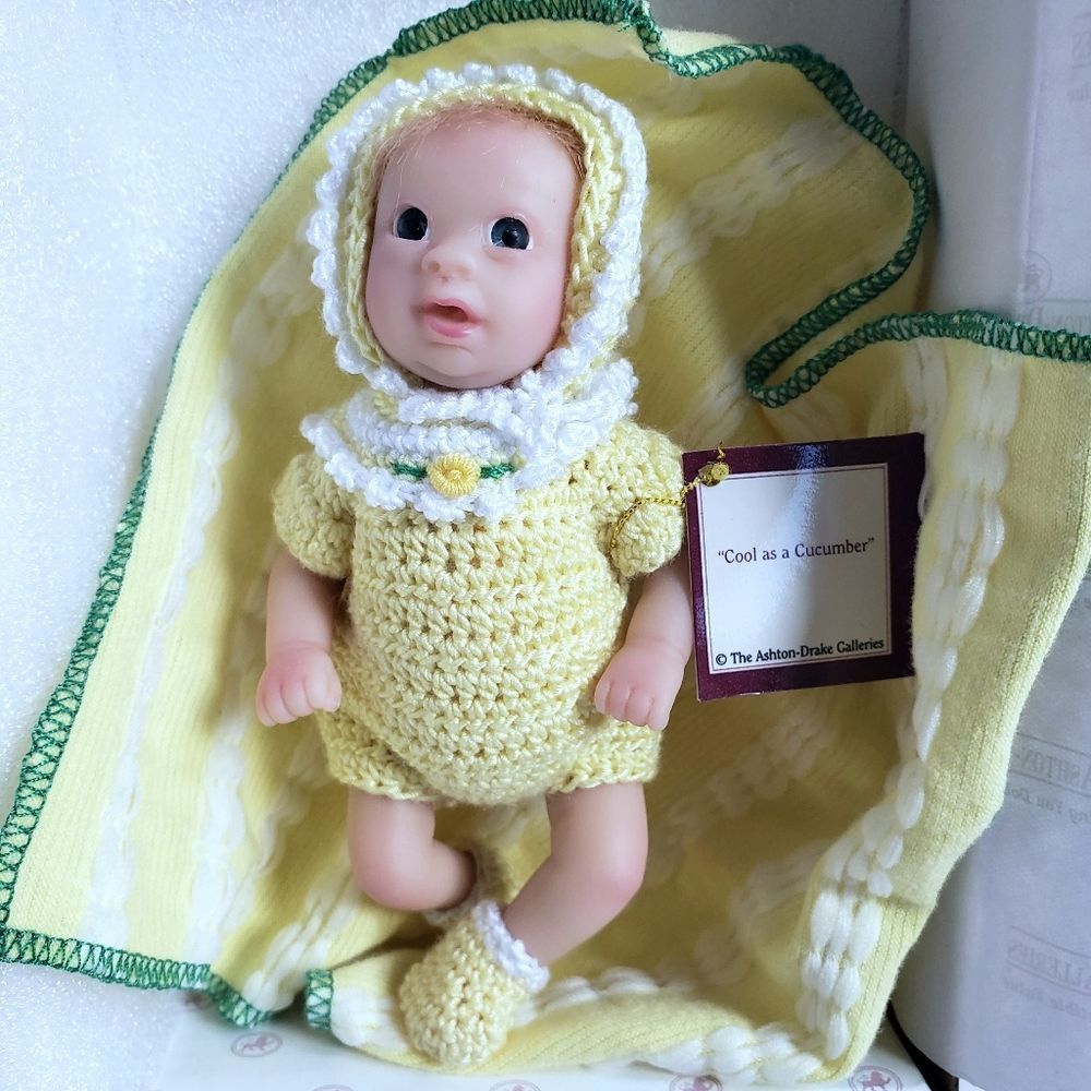 Ashton-Drake Galleries "Cool As A Cucumber" Lifelike Collectible Baby Do…